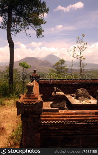 the landscape at the Lake Batur with the volcano Mt. Batur on the island Bali in indonesia in southeastasia. ASIA INDONESIA BALI MT BATUR VOLCANO LANDSCAPE