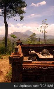 the landscape at the Lake Batur with the volcano Mt. Batur on the island Bali in indonesia in southeastasia. ASIA INDONESIA BALI MT BATUR VOLCANO LANDSCAPE