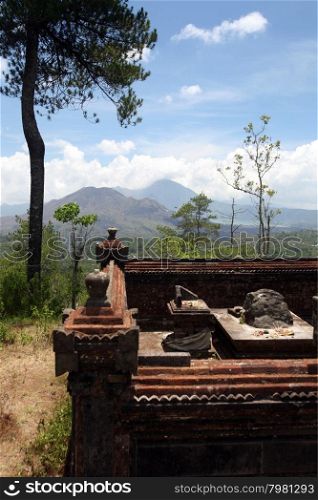 the landscape at the Lake Batur with the volcano Mt. Batur on the island Bali in indonesia in southeastasia. ASIA INDONESIA BALI MT BATUR VOLCANO LANDSCAPE