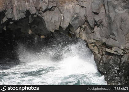 the Landscape of El Golfo on the Island of Lanzarote on the Canary Islands of Spain in the Atlantic Ocean. on the Island of Lanzarote on the Canary Islands of Spain in the Atlantic Ocean.&#xA;