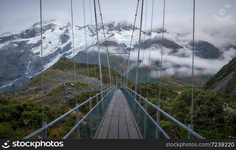 The Landscape of Hooker Valley Track in Mount Cook National Park, New Zealand