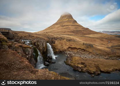 The landscape of Kirkjufell mountain in the autumn, Grundarfjordur, Iceland