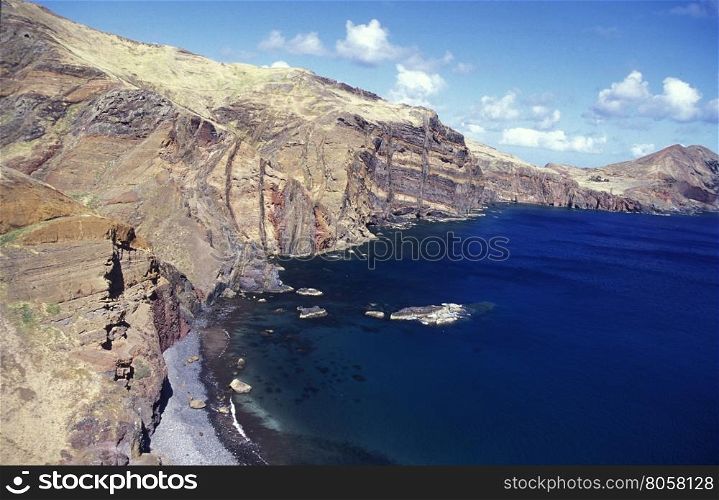 the landscape of Ponta de sao lourenco near the Island of Madeira in the Atlantic Ocean of Portugal.. EUROPE PORTUGAL MADEIRA PORTO SANTO SAO LOURENCO