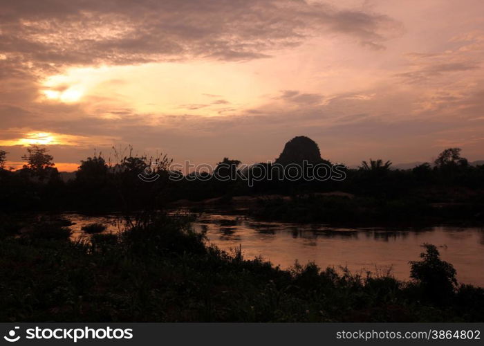 the landscape on the road12 bedwen the Towns of Tha Khaek and the Village of Mahaxai Mai in central Lao in the region of Khammuan in Lao in Souteastasia.. ASIA LAO KHAMMUAN REGION