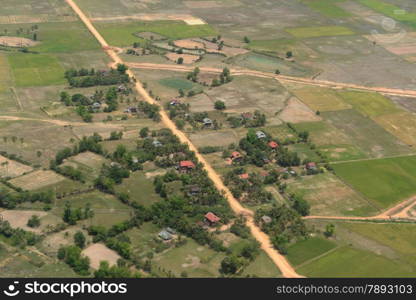 The Landscape with a ricefield near the City of Siem Riep in the west of Cambodia.. ASIA CAMBODIA SIEM RIEP LAKE TONLE SAP