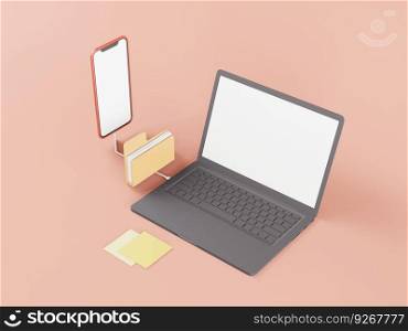 The laptop is used for business communication over the internet.