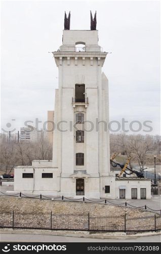 The lateral part of the arch gateway 1 Volga-Don Canal Lenin, Red Army Volgograd region