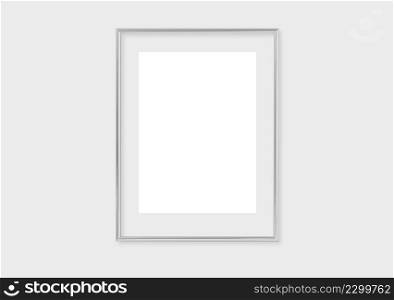 The layout of the frame is 3x4, 30x40. Layout with one silver frame. Clean, modern, minimalistic, bright. Portrait. Vertical.