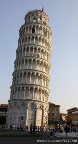 The leaning tower of Pisa in the Piazza del Duomo, in Pisa, Tuscany, Italy.. Bell Tower of Pisa