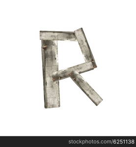 The letter R on white