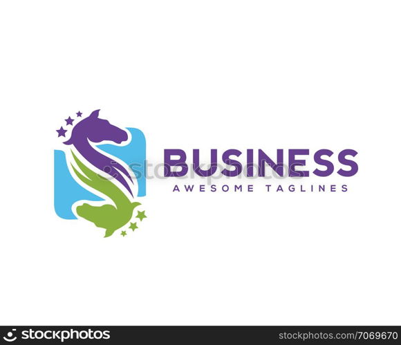 The letter s in the form of a two horses. letter s Horse head logo emblem , Playful and simple letter s logo of a horse head