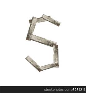 The letter S on white