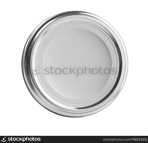 The lid or base of the food tin can be insulated on a white background with clipping path