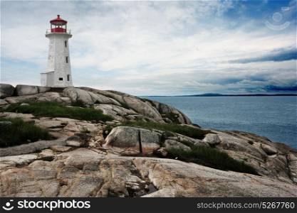The lighthouse at Peggy&rsquo;s Cove in Nova Scotia Canada.