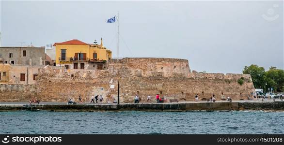 The lighthouse of Chania island Crete, Greece. The lighthouse of Chania Crete