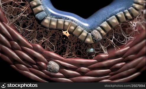 The lungs are often the first site of exposure to pathogens. 3D illustration. The lungs are often the first site of exposure to pathogens.