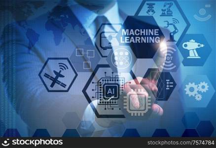 The machine learning computing concept of modern it technology. Machine learning computing concept of modern IT technology