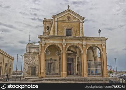 The Madonna del Canneto sanctuary in the old town of Gallipoli (Le) in the southern of Italy