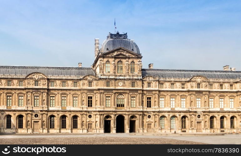 The main entrance of Louvre museum