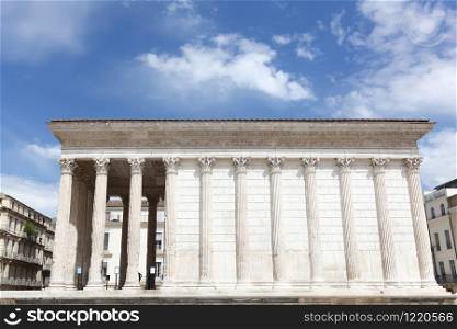 The Maison Carree, Roman temple in Nimes, southern of France