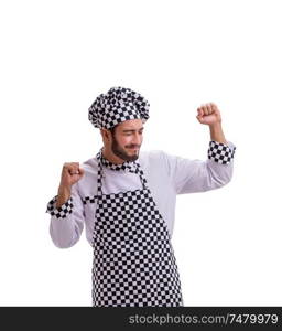 The male cook isolated on the white background. Male cook isolated on the white background