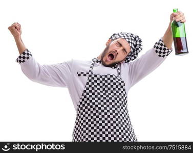 The male cook isolated on the white background. Male cook isolated on the white background