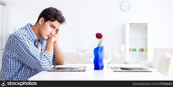 The man alone preparing for romantic date with his sweetheart. Man alone preparing for romantic date with his sweetheart