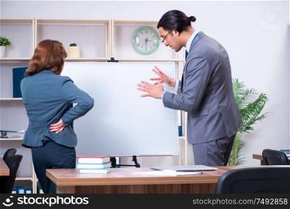 The man and woman in business meeting concept. Man and woman in business meeting concept