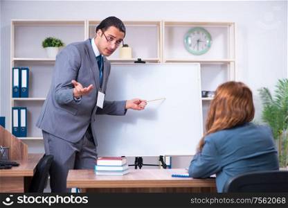 The man and woman in business meeting concept. Man and woman in business meeting concept