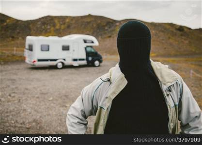 The Man with No Face Besides a Camper