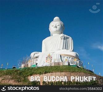 The marble statue of Big Buddha in Phuket, Thailand;