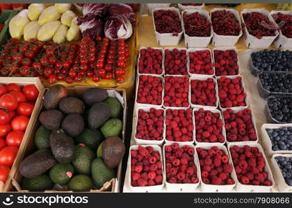 the market in the old town of Freiburg im Breisgau in the Blackforest in the south of Germany in Europe.