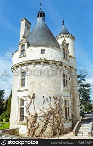 The Marques Tower . Castle Chenonceau (near village Chenonceaux, France). Its first mention in writing in the 11 th century.