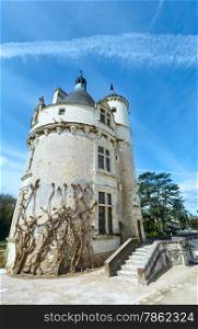 The Marques Tower . Castle Chenonceau (near village Chenonceaux, France). Its first mention in writing in the 11 th century.