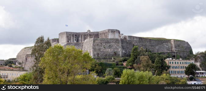 The massive New Fortress in Corfu Town, Greece, which was built during Venetian rule by the Duke of Savoy.