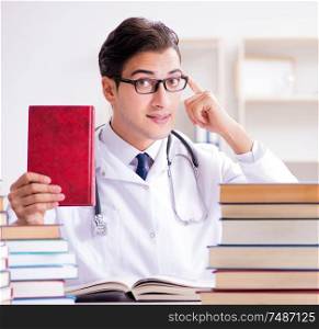 The medical student preparing for university exams. Medical student preparing for university exams
