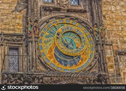 The medieval astronomical clock in the Old Town square in Prague