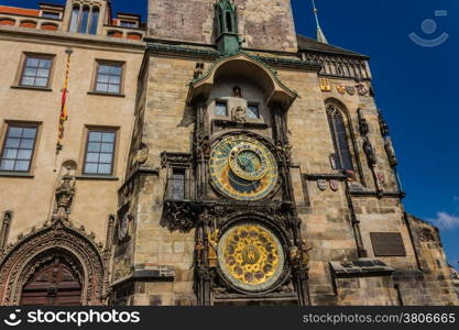 The medieval astronomical clock in the Old Town square in Prague