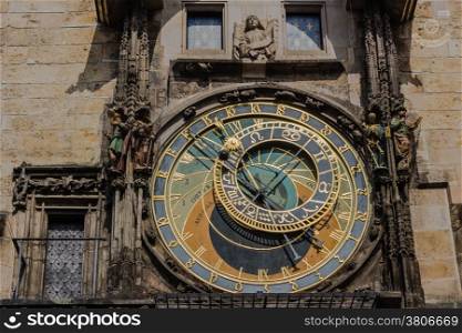 The medieval astronomical clock in the Old Town square in Prague
