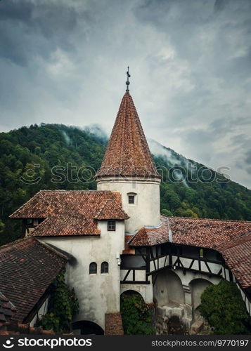 The medieval Bran fortress known as Dracula castle in Transylvania, Romania. Historical saxon style stronghold in the heart of Carpathian mountains