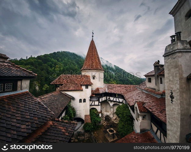 The medieval Bran fortress known as Dracula castle in Transylvania, Romania. Historical saxon style stronghold in the heart of Carpathian mountains