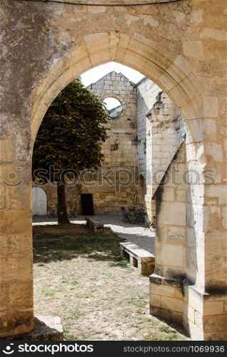 The medieval church and cloister of Les cordeliers at saint emilion, Aquitaine, France