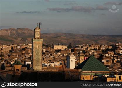 The Medina of old City in the historical Town of Fes in Morocco in north Africa.. AFRICA MAROCCO FES