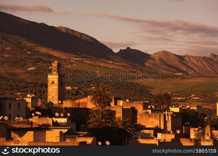 The Medina of old City in the historical Town of Fes in Morocco in north Africa.. AFRICA MAROCCO FES