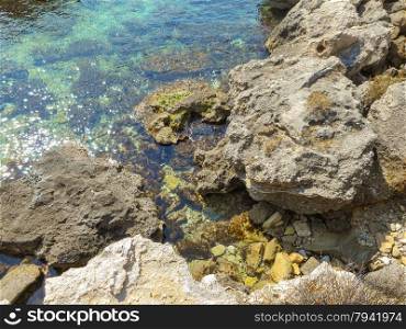 The Mediterranean coast of island . Favignana, Sicily