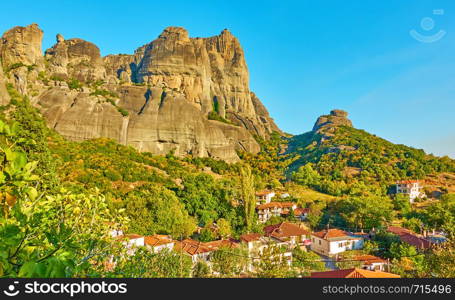 The Meteora rocks and roofs of Kalambaka town, Greece - Landscape