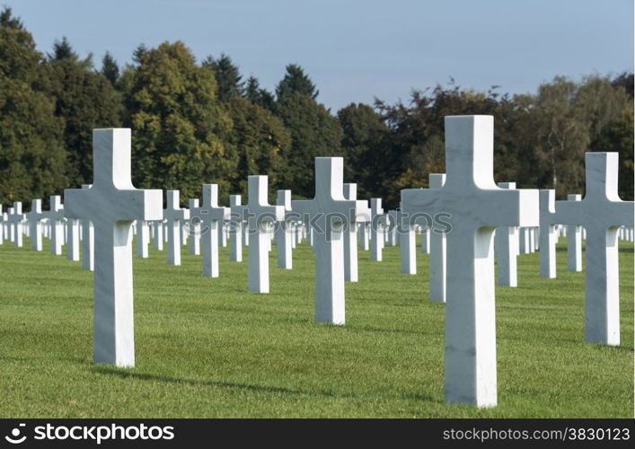 the military american cemetry henri chapelle in belgium city hombourg