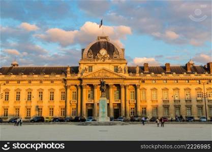 The Military School in Paris in a beautiful sunset