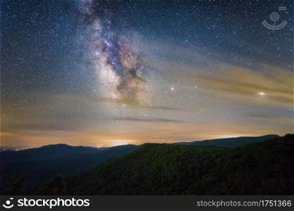 The Milky Way flying high over Shenandoah National Park in central Virginia one Summer night.