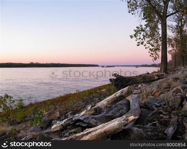 The Mississippi River at dusk, Mud Island River Park, Memphis, Tennessee